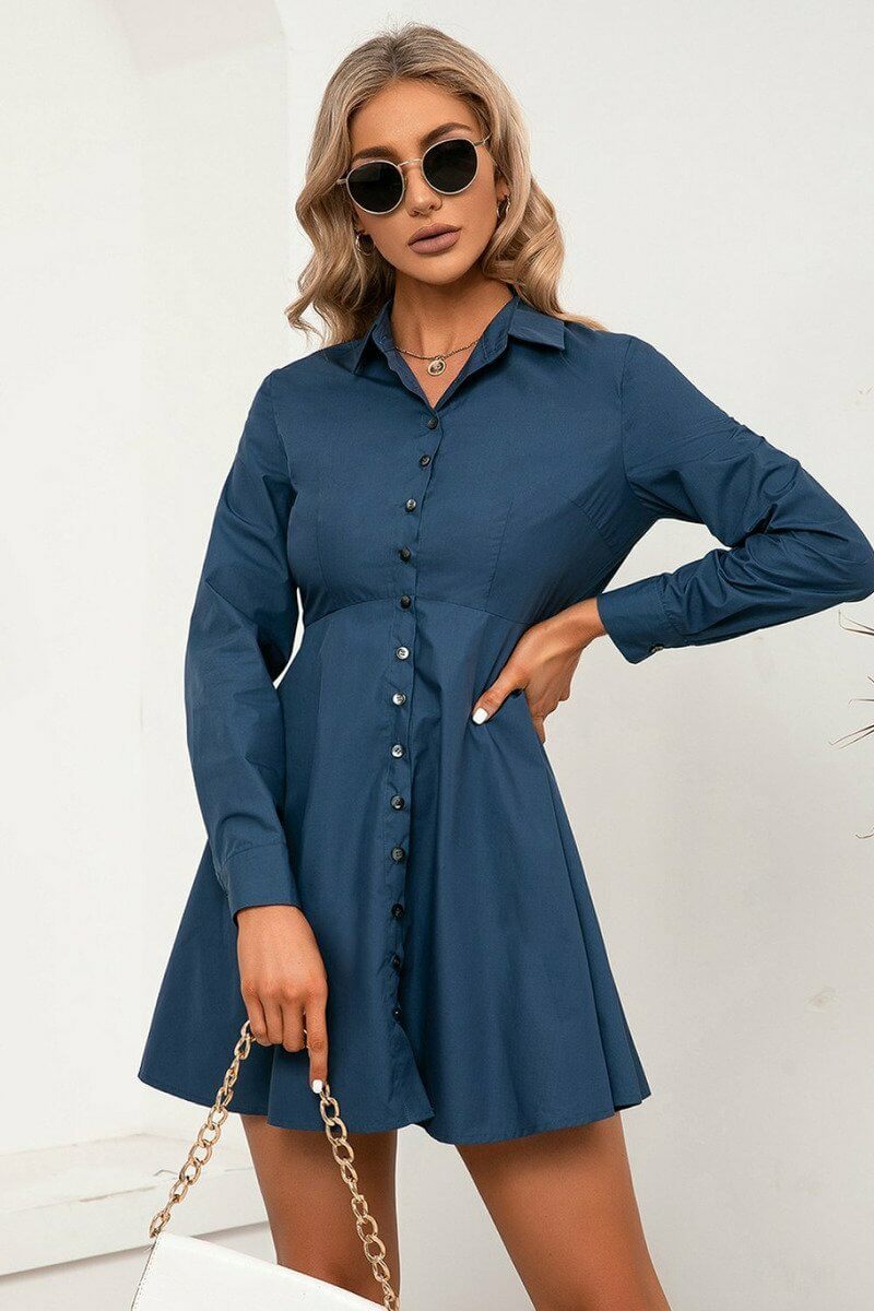 Button Down Mini Shirt Dress by Goddess ...